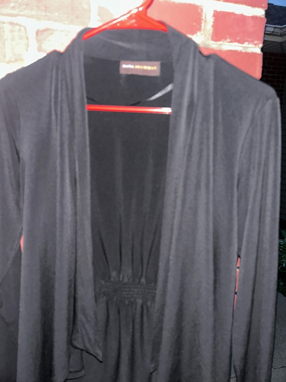 Dana Buchman Black Open-Front Draped Cardigan Blazer